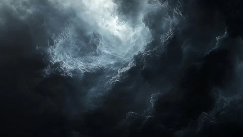 Volumetric storm vortex with high contrast luminance core.