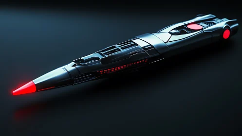 Futuristic neon stylus pen with sleek cybernetic chassis.