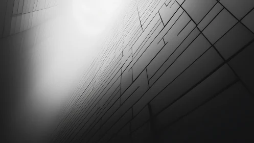 Architectural Angular Facade Study: Geometric Perspective Rendering.