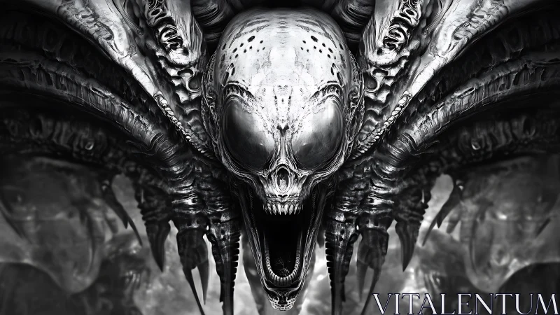 Biochrome nightmare idol screaming from the abyssal void.