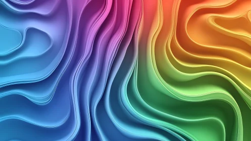 Layered rainbow gradient waves with soft abstract curves.