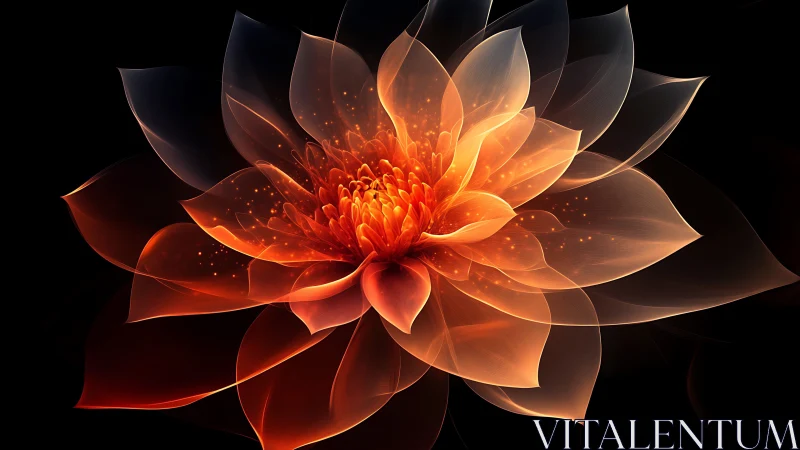 Glowing ethereal flower unfolding in warm, luminous light.