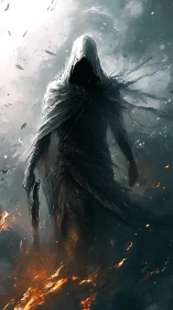 Storm‑forged Wraith striding through cinders and clouds.