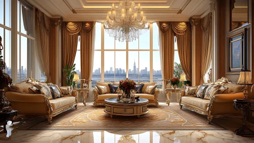 Golden skyline salon where chandeliers gossip with sunset.