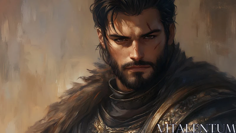 Battle-worn knight portrait rendered in luminous digital painting
