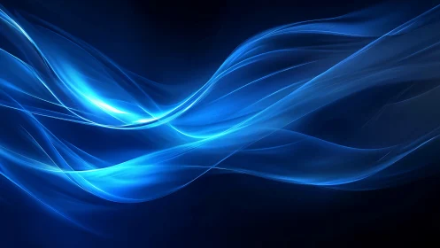 Electric blue currents weave through midnight digital sea.