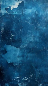 Textured blue abstract surface with distressed paint layers.