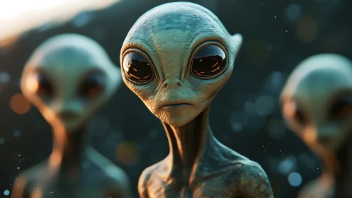 Curious alien envoy studies distant starlight in silence