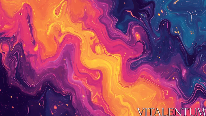 Vibrant fluid abstract waves in neon chromatic gradients.
