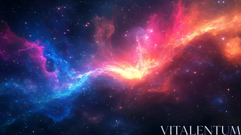 Cosmic nebula river glows softly across a starry night sky