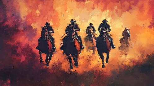 Dust storms gallop forward as five riders cut through fire