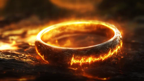 Incandescent Ring Glows Against Charred Ground.