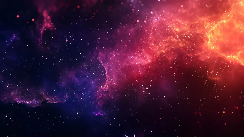 High-saturation nebula field with dense star scatter and plasma gradients