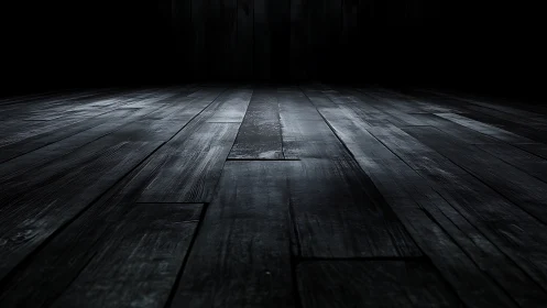 Dark wooden floor surface in low directional studio lighting.