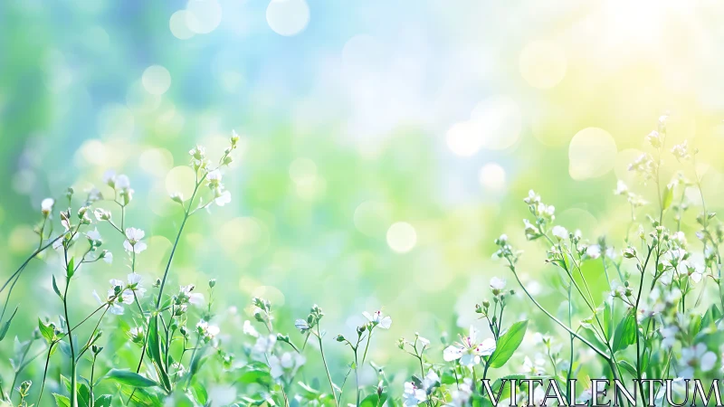 Spring Meadow with Shallow Depth Field.