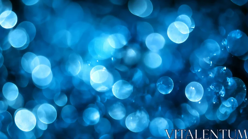 Blue bokeh light circles create soft abstract background.