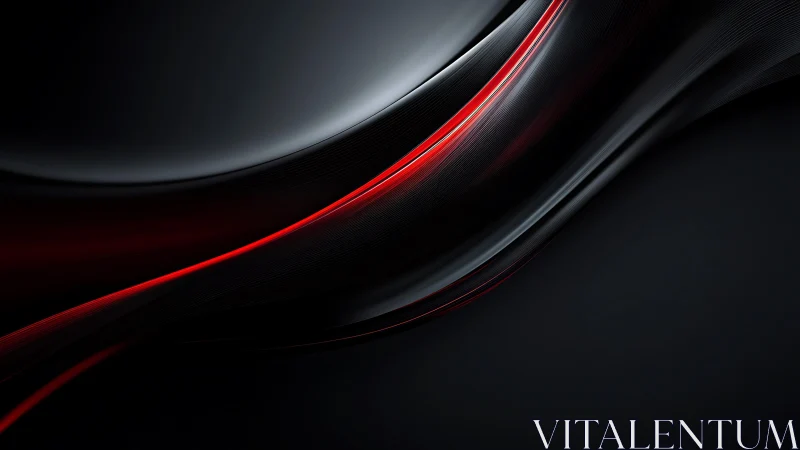Abstract black background with flowing red and gray lines, modern style.
