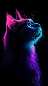 Neon Feline Reverie in Electric Gradients.