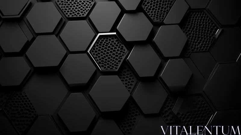 Bold black hexagon wall celebrates sleek geometric depth