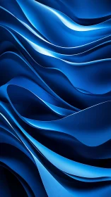 Layered cobalt waveforms in flowing 3D ribbon abstraction.
