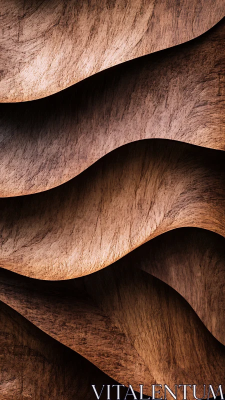 Waves of carved timber curling into warm shadowed rhythm.