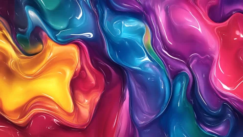Fluid chromatic waves in high-gloss abstract digital painting.