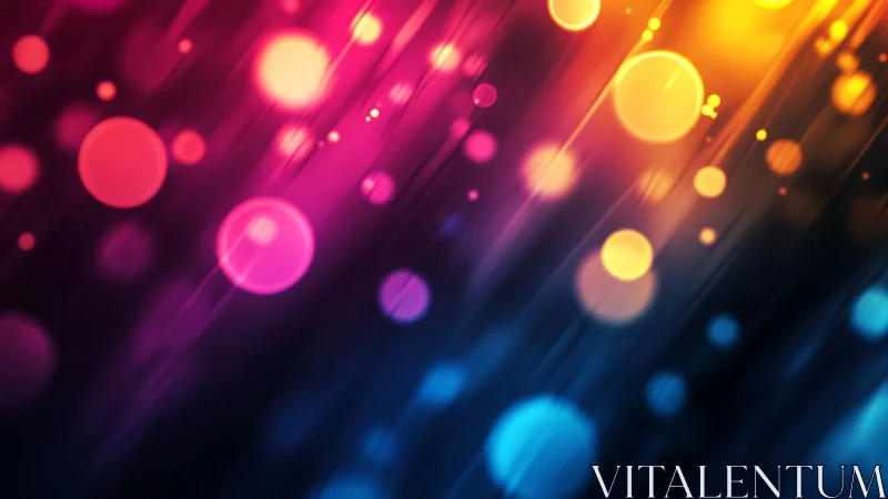 Glowing neon orbs drifting through a midnight color stream.