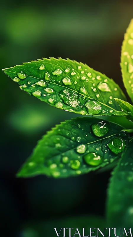 Macro optical study of dew-laden foliage surface geometry.
