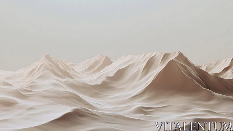Minimalist 3D terrain surface with soft monochrome heightfield folds