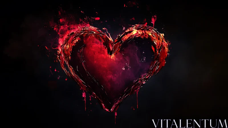 Incandescent Heart Form with Radiant Energy Emission and Particle Dispersion