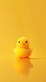 Sunny little duckling glowing in a golden yellow world.