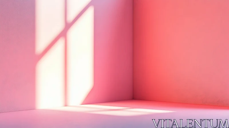 Soft sunlight pouring into a dreamy pastel corner room.