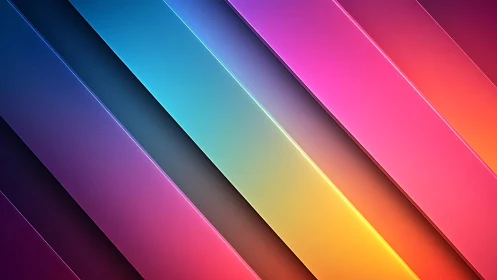 Vibrant diagonal abstract lines in colorful gradient digital art.