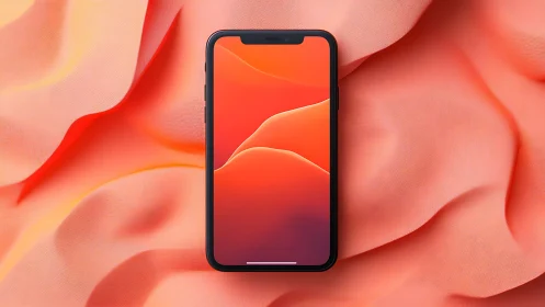 Smartphone Display Against Gradient Abstract Backdrop.