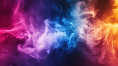 Chromatic fluid dynamics of triadic luminous vapor plumes.