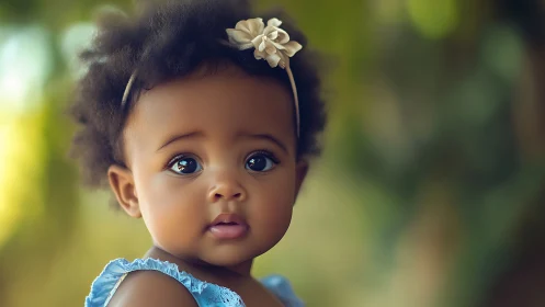 Childhood Portrait with Soft Focus: Expressive Infant Study.