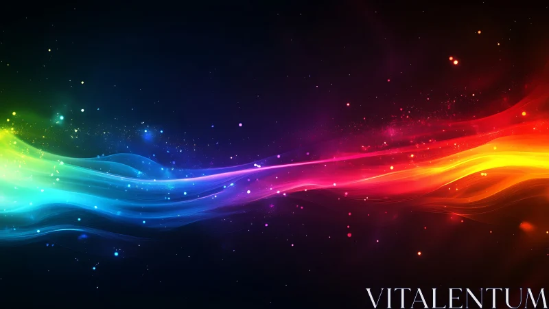 Spectral photon stream forming multicolor luminous wavefronts.