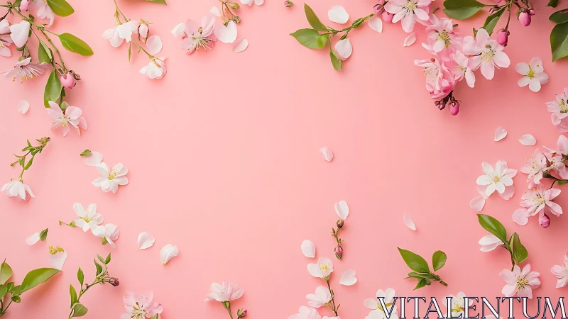 Cherry Blossoms Scatter Across Blushed Canvas Dreamily