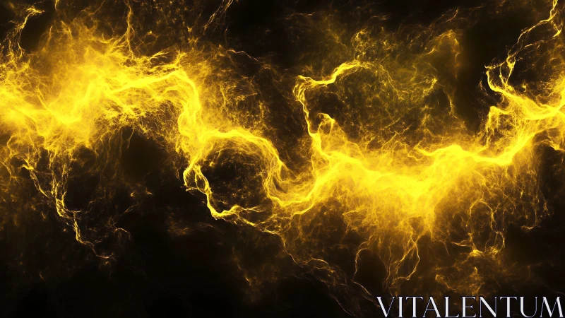 Yellow plasma energy stream cuts across dark background