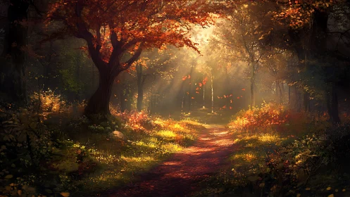 Golden Hour Forest Portal Glows With Autumn's Luminescent Breath