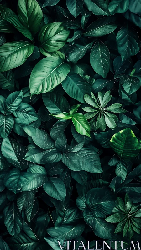 Lush emerald foliage forms a tranquil, immersive jungle wall