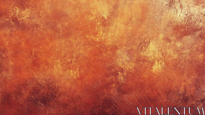Fiery Abstract Texture: Warm Red and Gold Layered Surface.