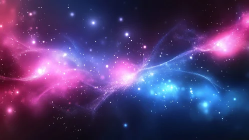 Glowing pink and blue cosmic swirl inviting quiet wonder.