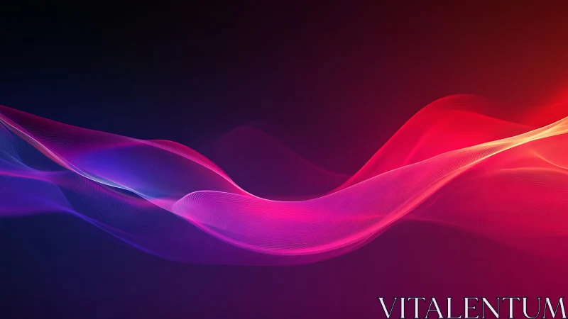 Glowing neon waves drifting gently through a midnight sky.