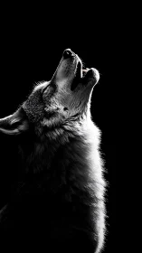High-contrast wolf portrait in dramatic side-backlighting.
