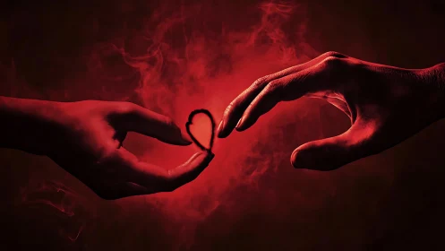 Two Hands Weave Love's Crimson Dance