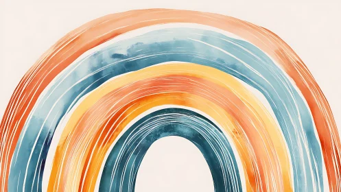 Layered arch rainbow shows warm and cool painted bands