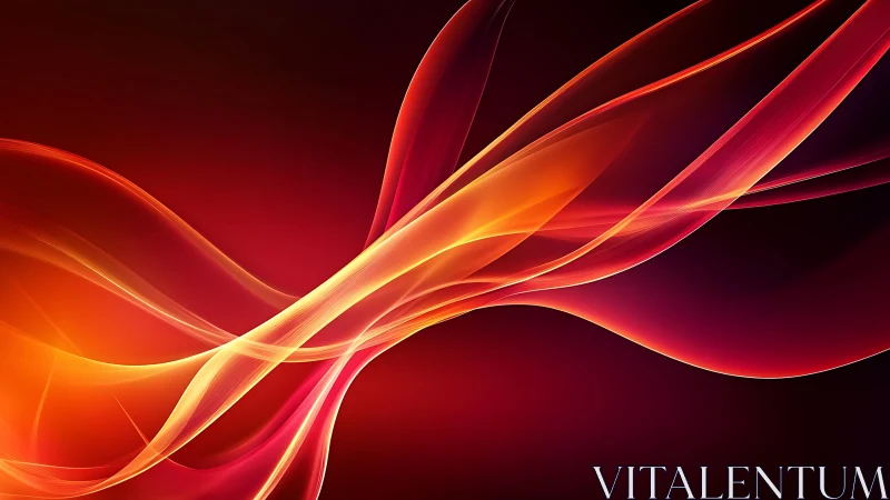 Abstract flowing ribbons with gradients transitioning across warm color spectrum.