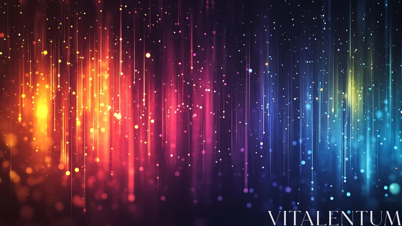Vibrant abstract light streaks and glowing particles in digital art.