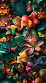 Tropical Floral Arrangement: Gradient Orchids and Monstera Foliage Composition